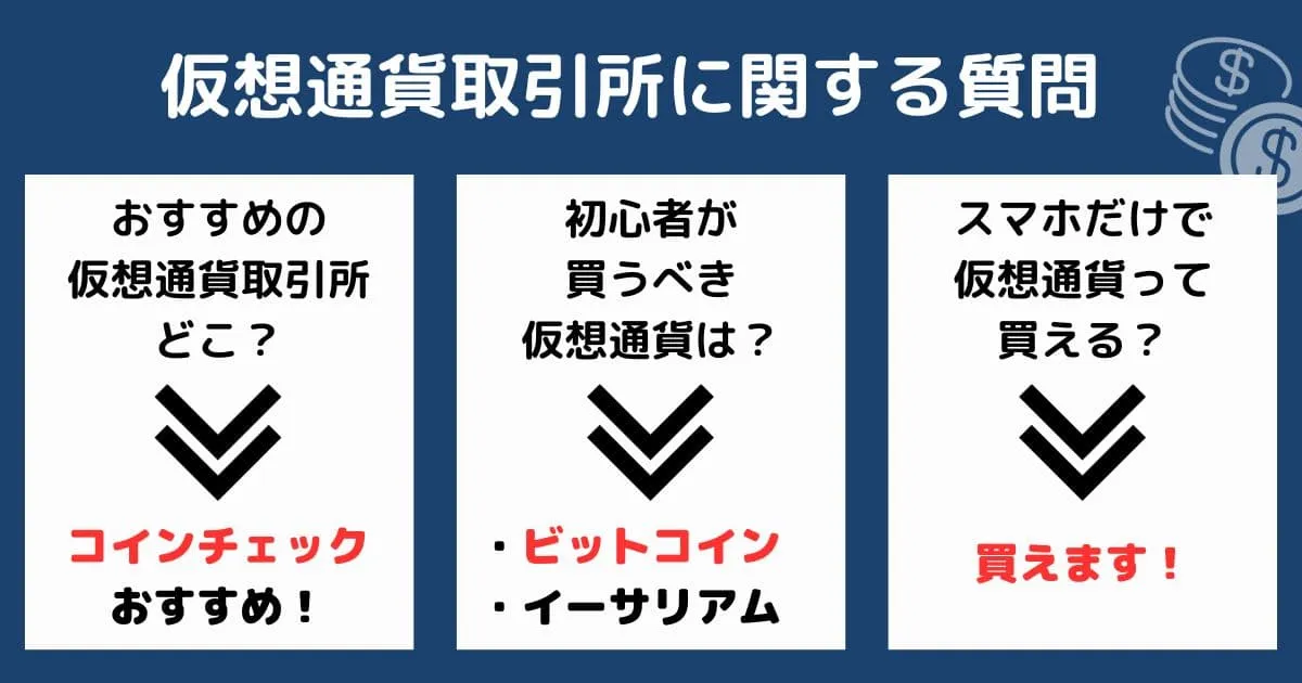 仮想通貨取引所おすすめについてよくある質問