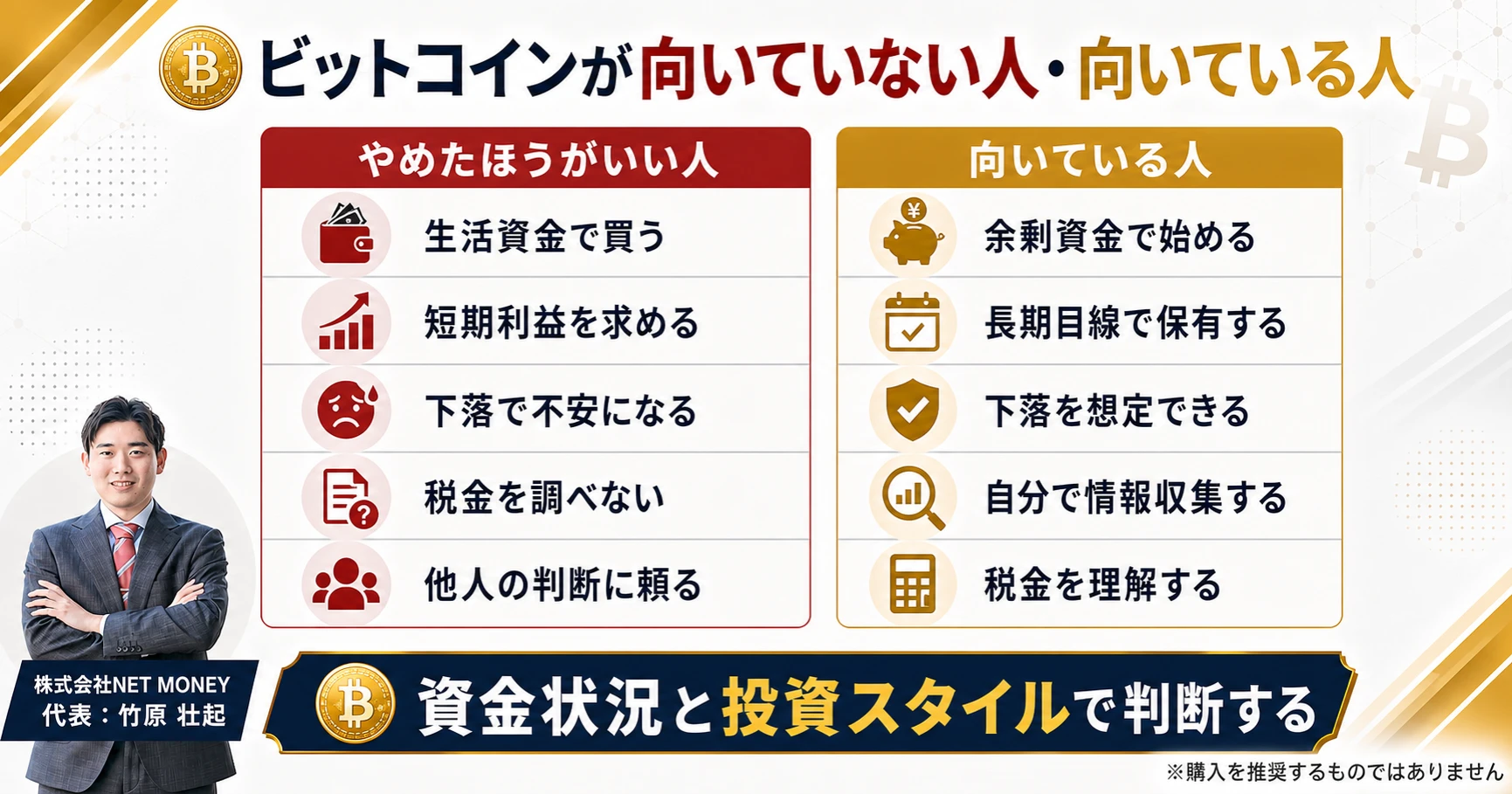 ビットコインが向いていない人と向いている人の特徴を比較
