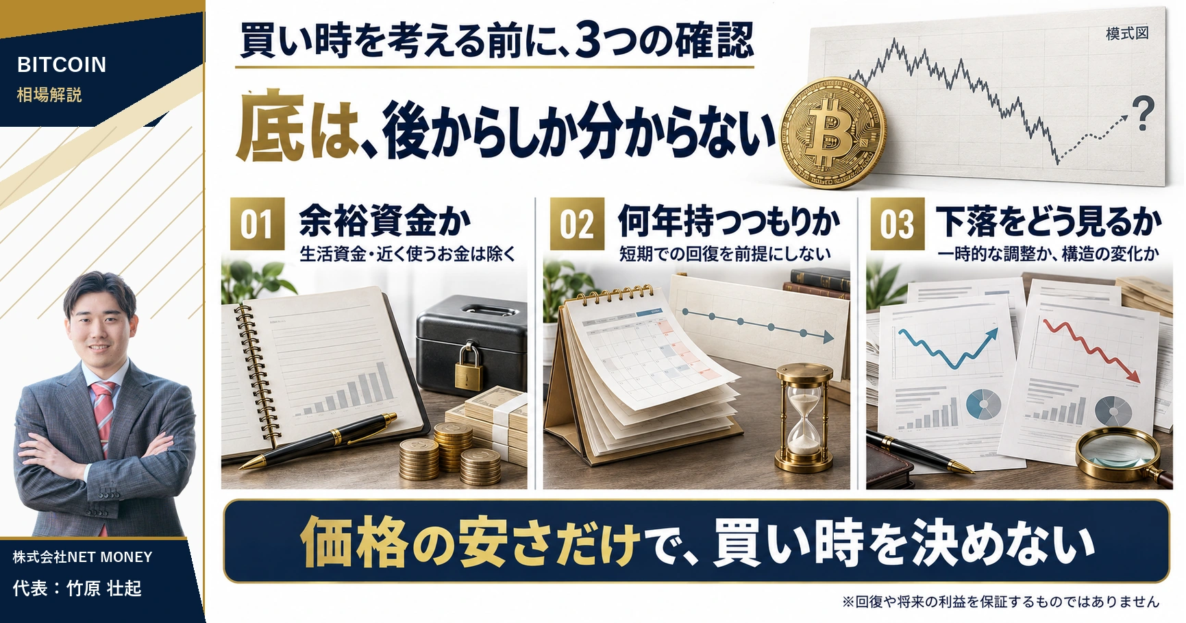 ビットコインの買い時を考える前に確認したい余裕資金・保有期間・下落の見立て
