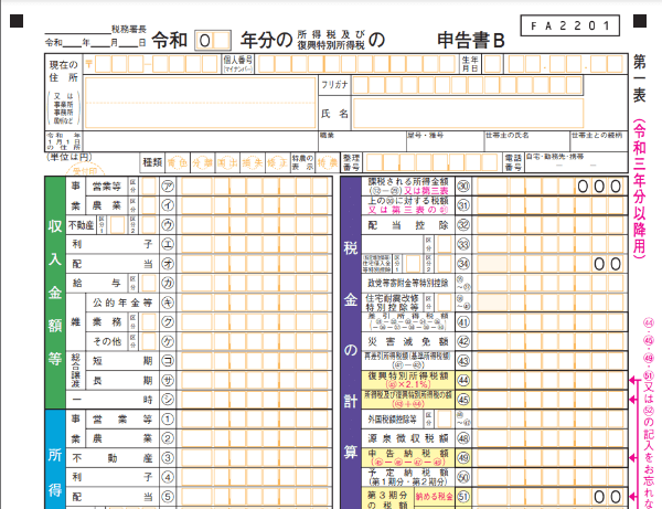 確定申告書