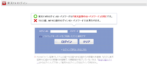 楽天FXにログイン