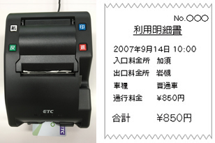ETC利用履歴発行プリンターの利用イメージ