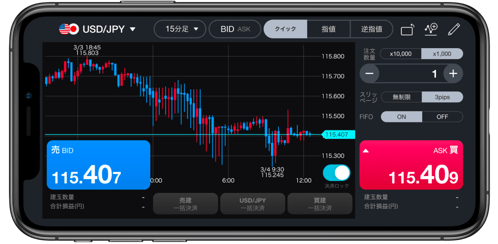 ワンタッチで瞬時に注文を出せる