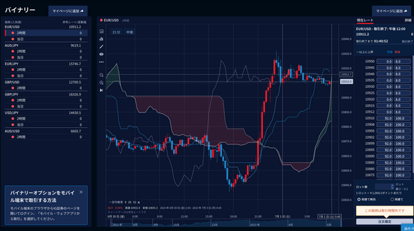 外為オプションのデモ画面