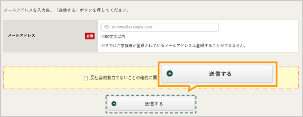 メールアドレスを入力して「送信する」をクリックする