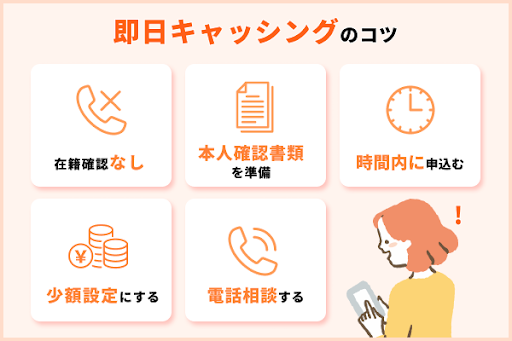 即日キャッシングのコツは審査受付時間内に余裕をもって申込むこと