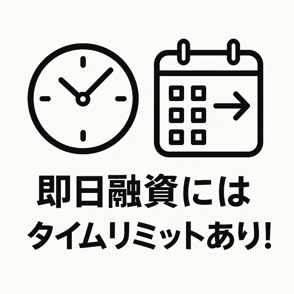 即日融資のタイムリミットに関する図解
