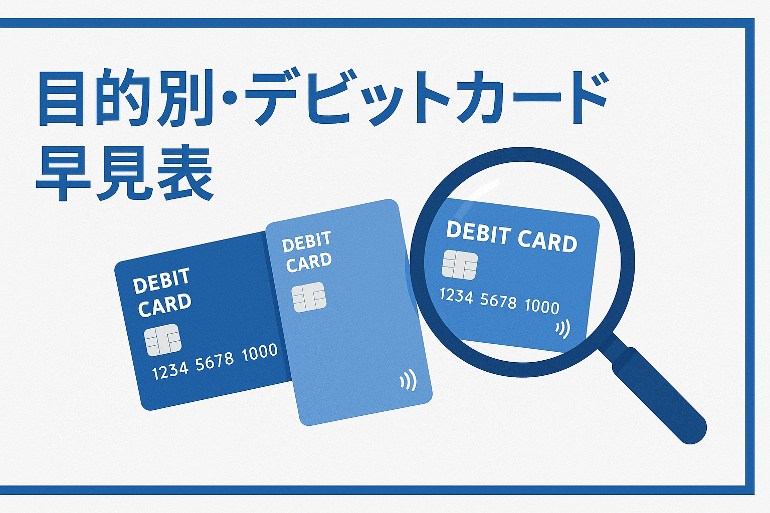目的別デビットカード早見表