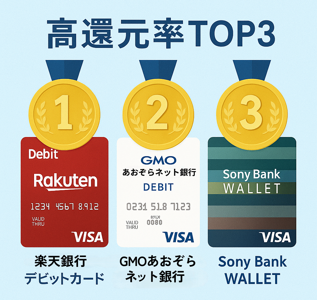 高還元率デビットカード比較図解