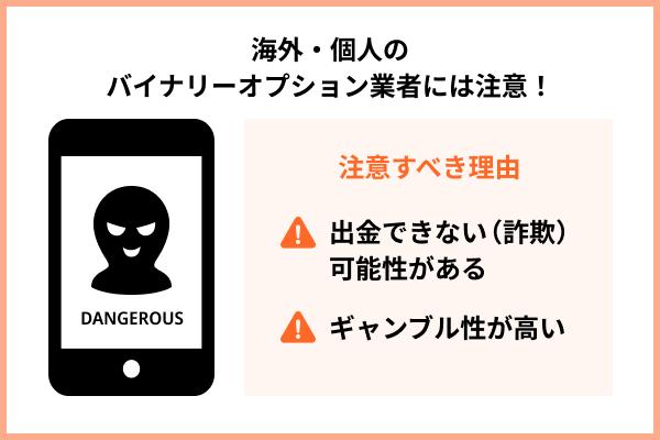 海外・個人のバイナリーオプション業者には注意！