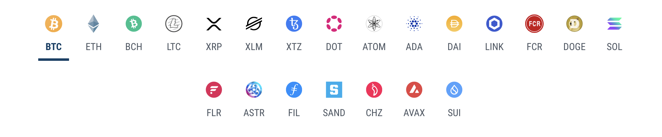 GMOコインのレンディング対応通貨