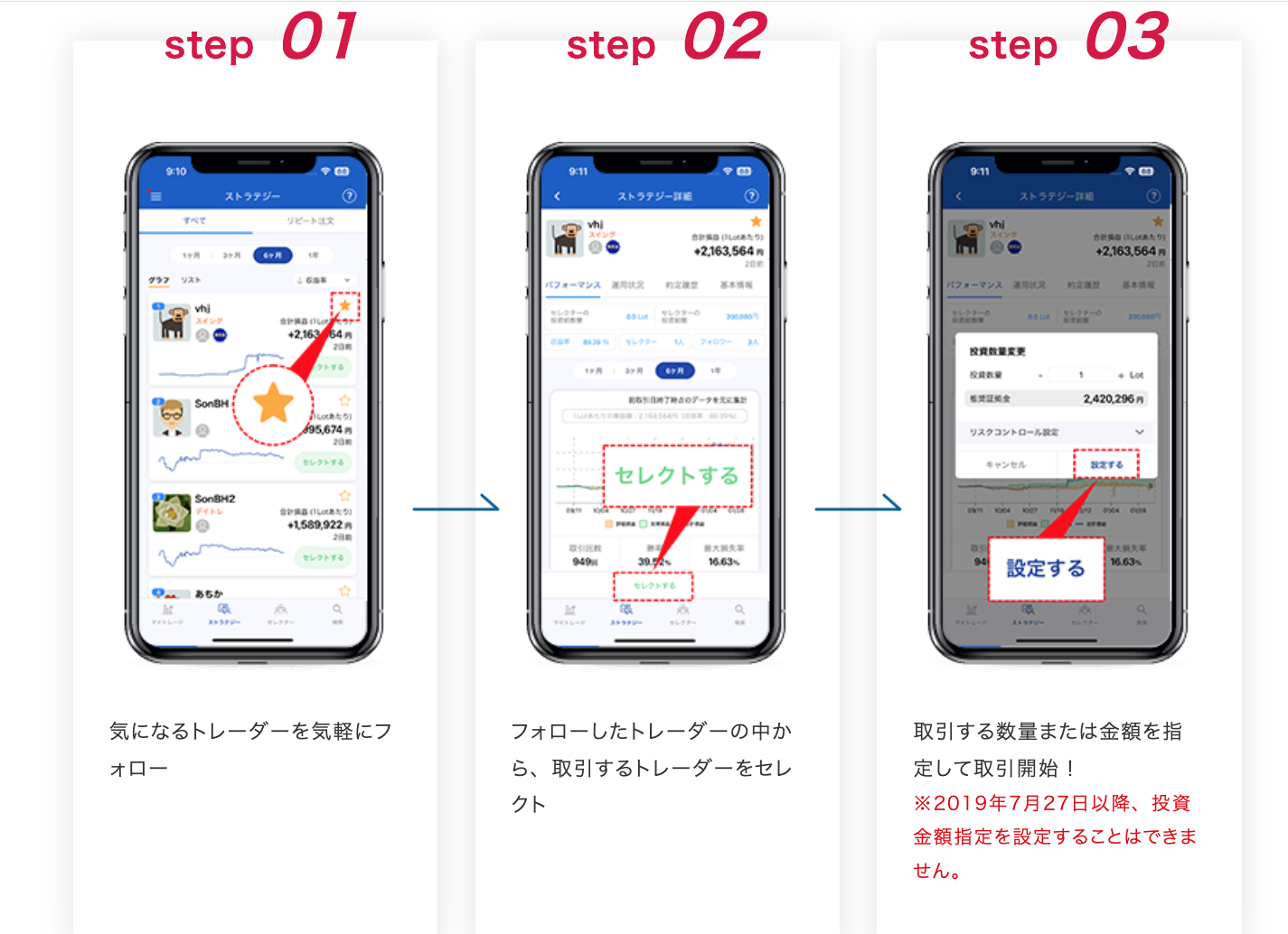 選択型の設定方法の説明画像