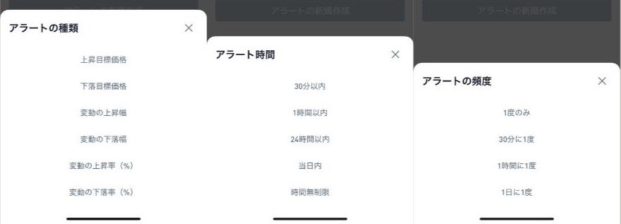 BitTradeアプリのアラート頻度設定画面