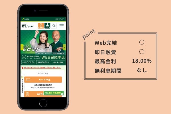 電話連絡や在籍確認なしで融資を受けたい時はSMBCモビットがおすすめ