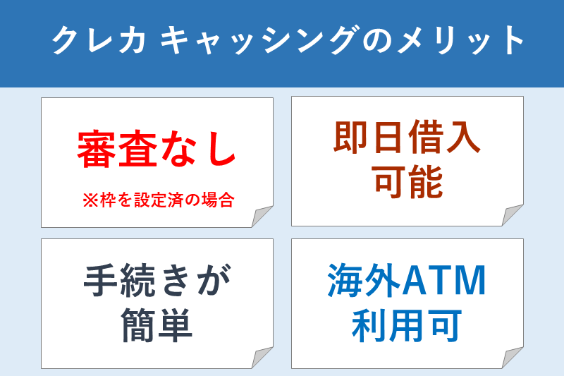 クレジットカードのキャッシングでお金を借りる4つのメリット