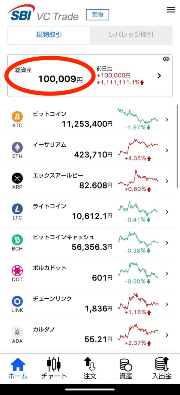 入金金額の反映