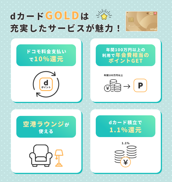 dカード GOLDはこんなにお得!