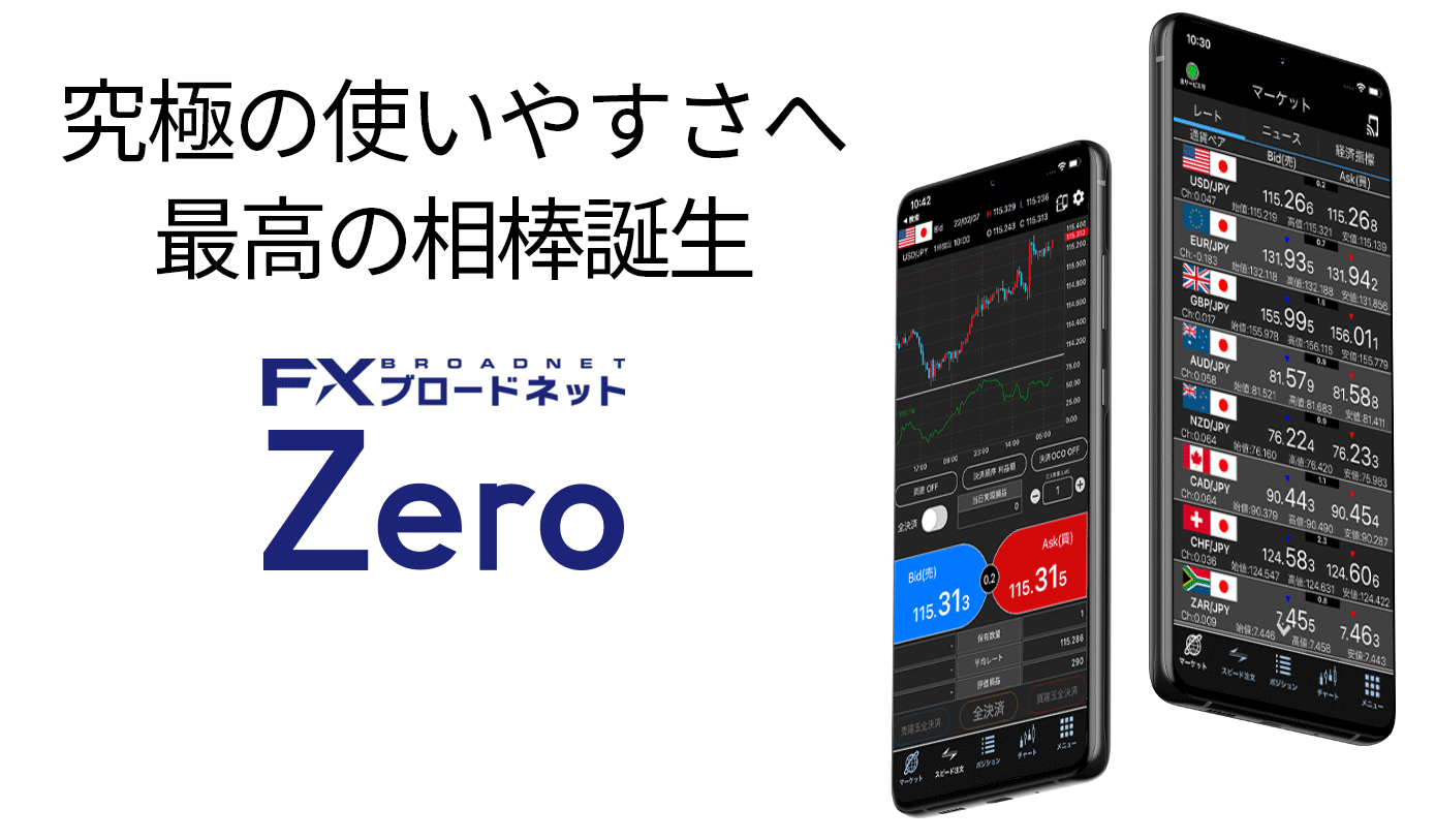 スマホアプリ「FXブロードネット Zero」