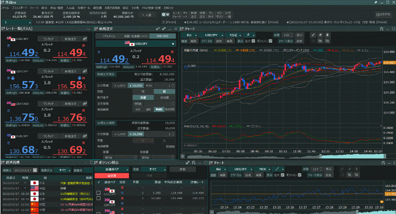 外貨ex for Windowsのチャート画面