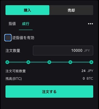 PC版コインチェック購入画面