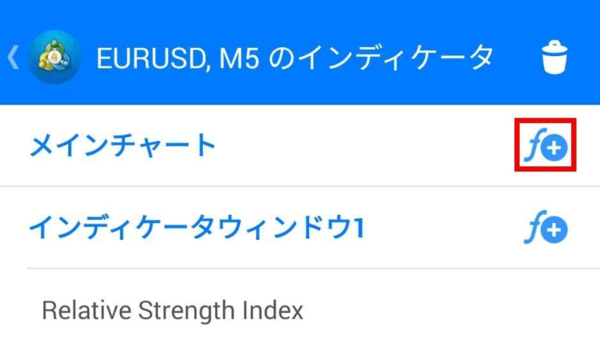 インジケーターを表示(「f+」マークをタップ)