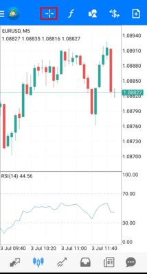 十字線を表示する(十字線マークをタップ)