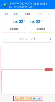 クローズオーダー(決済画面)