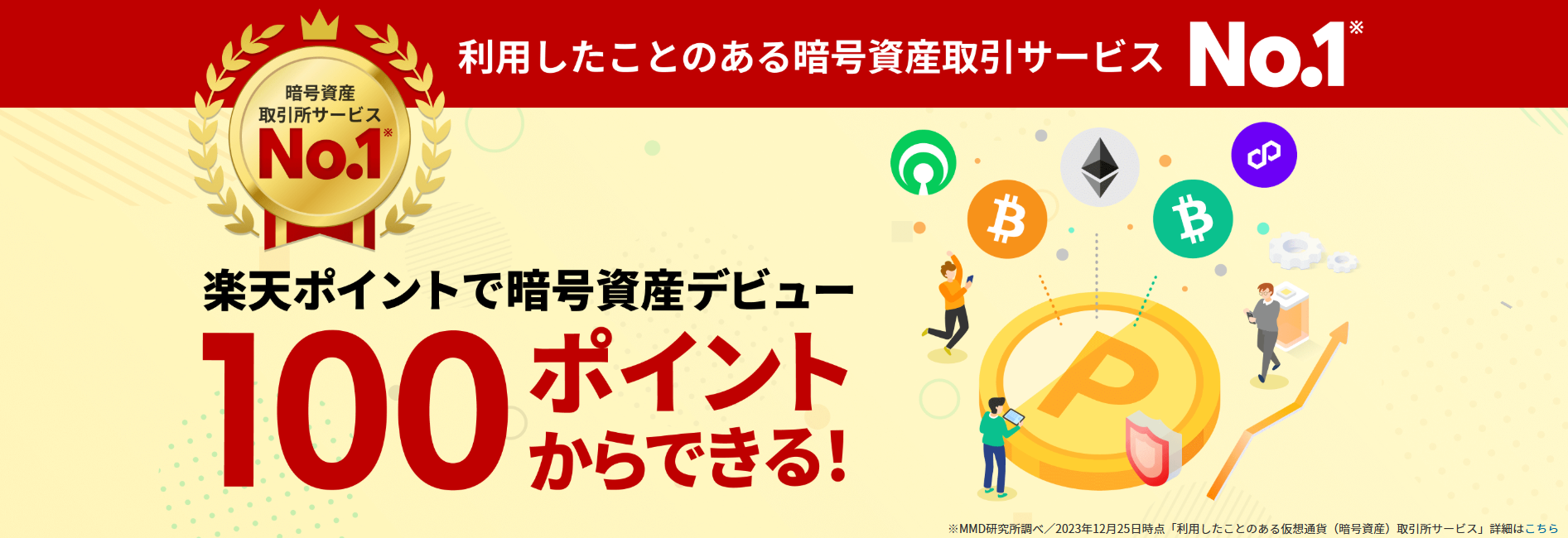 楽天ポイントで暗号資産デビュー100ポイントからできる!