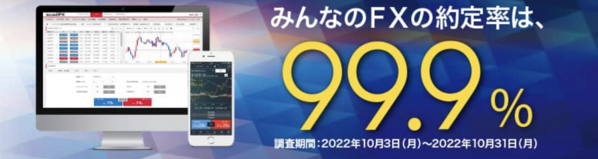 みんなのFXは99.9%の高い約定率