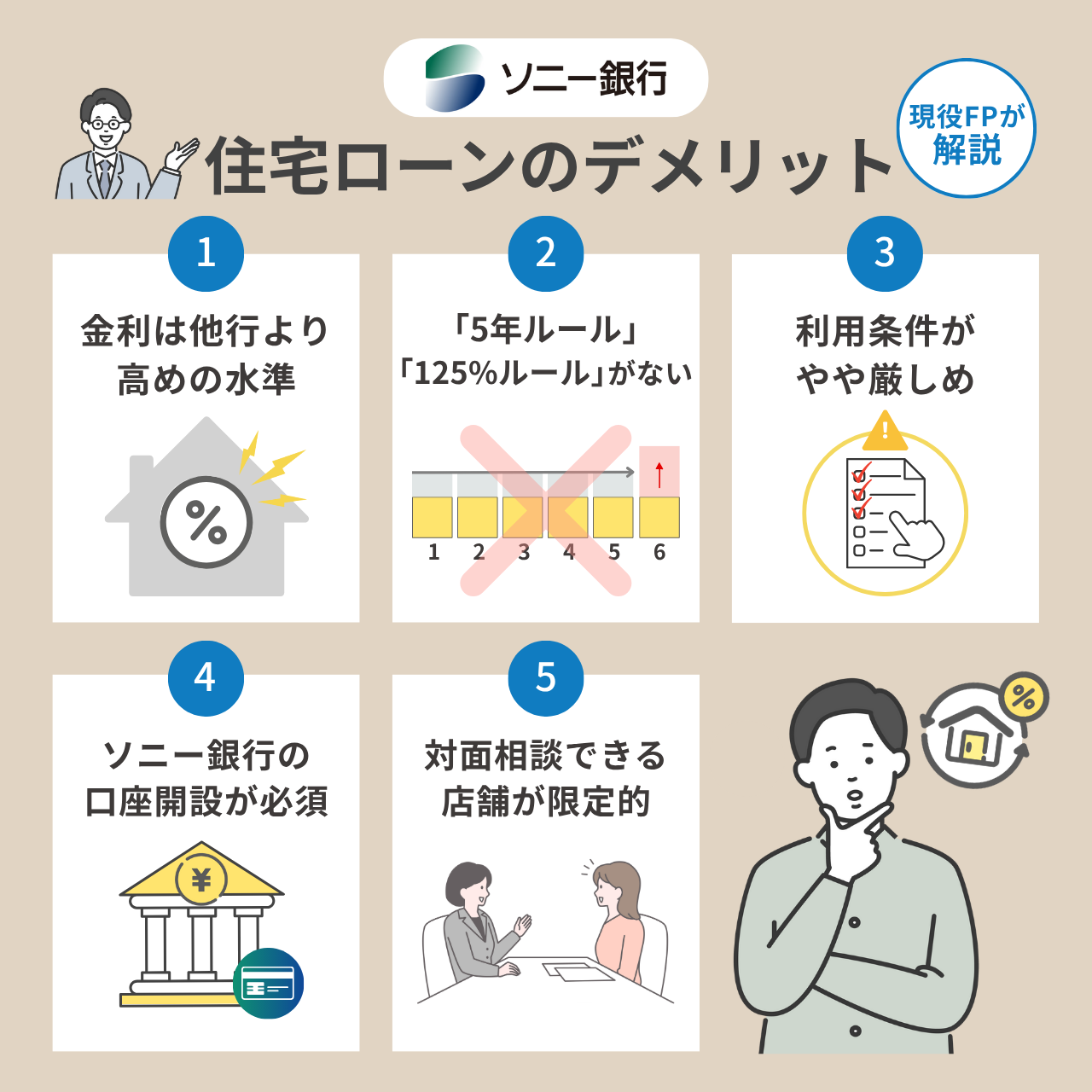 ソニー銀行の住宅ローンのデメリット5個を現役FPが解説