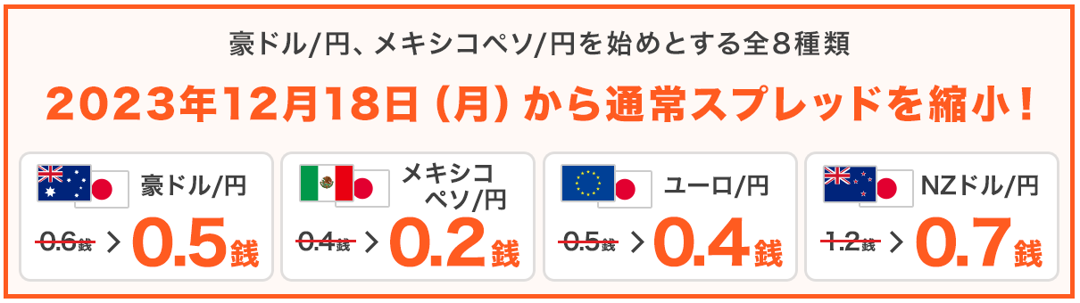 GMO外貨 全9種スプレッド縮小キャンペーン