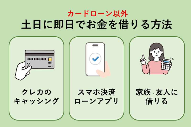 カードローン以外で土日に即日でお金を借りる方法