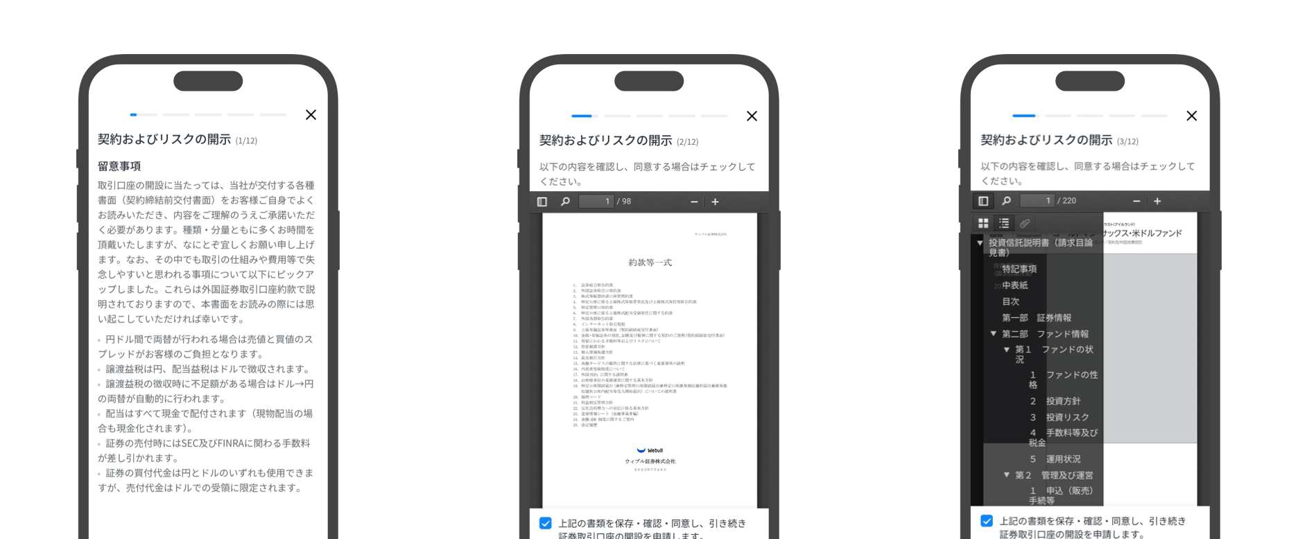 口座開設ボタンから手続きを進める