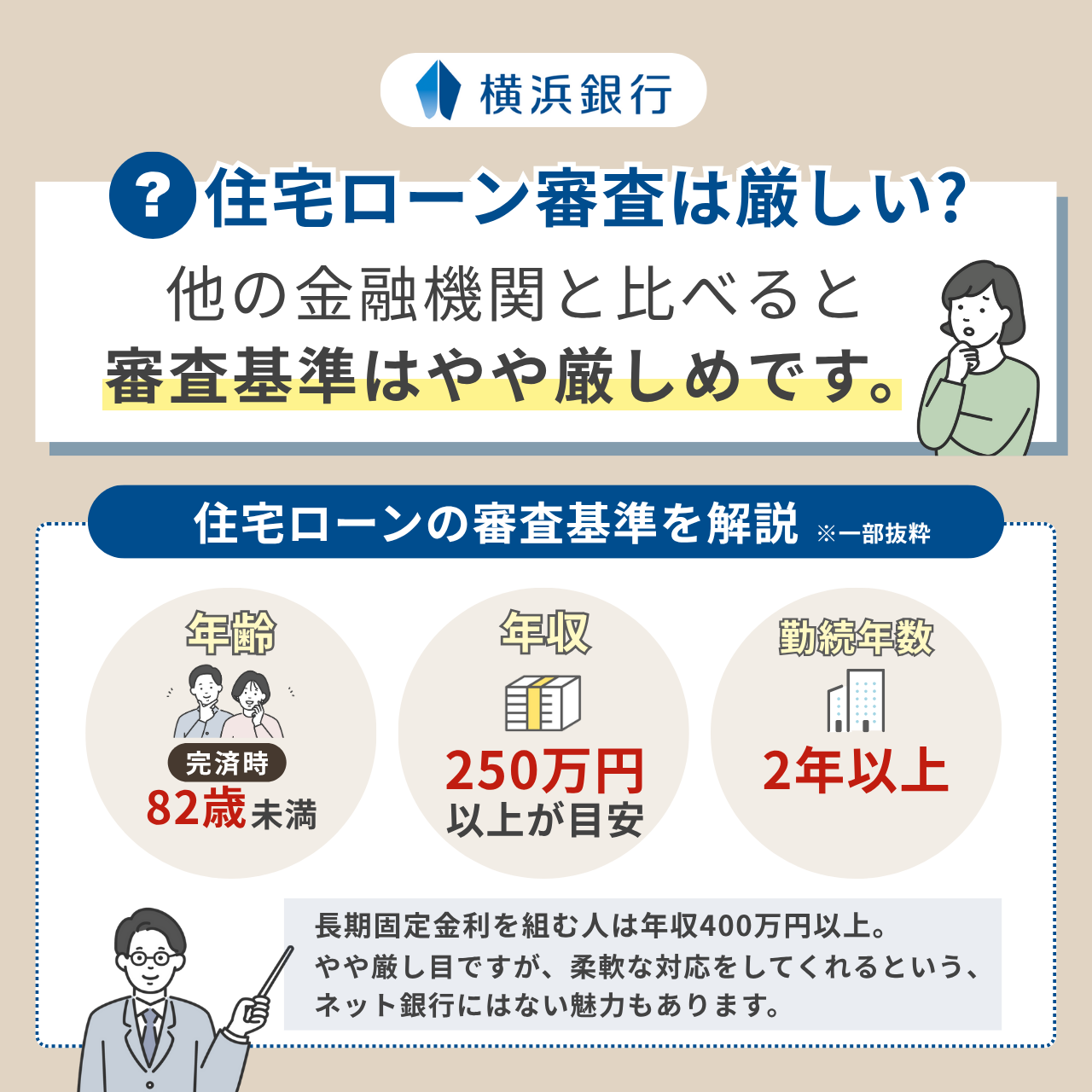 横浜銀行の住宅ローン審査は厳しい?審査基準を解説