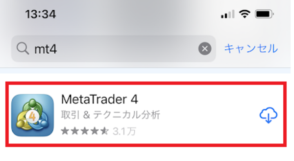 App StoreでMT4を検索