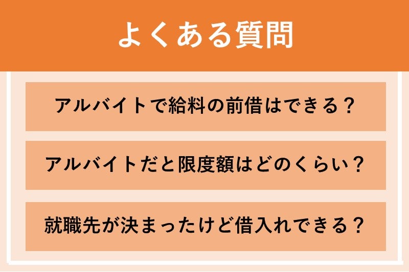 アルバイトがお金を借りるときのよくある質問